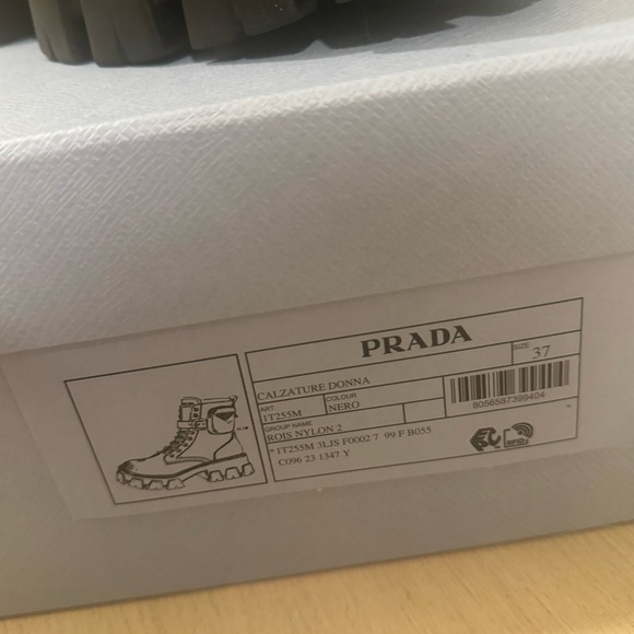 Prada Monolith Pouch-Detail Leather and Nylon Boots in Black Size 37 - Picture 12 of 12